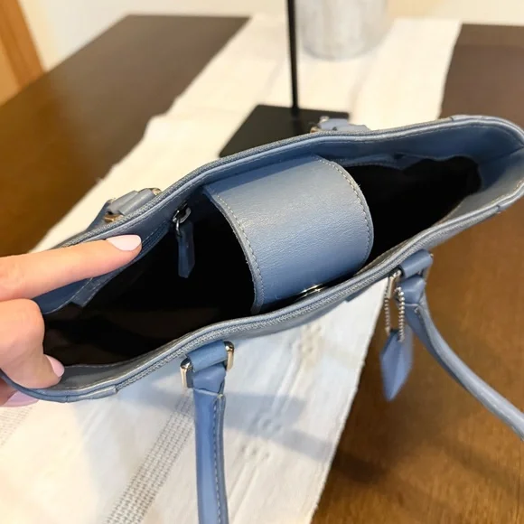 Coach Vintage Blue Bonnie Cashin Linen/Leather Shoulder Bag - Picture 5 of 7